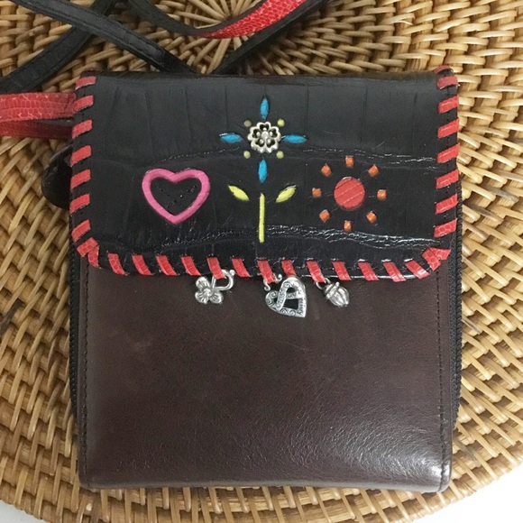 Brighton Leather Brown Bag Purse Crossbody - Picture 1 of 8